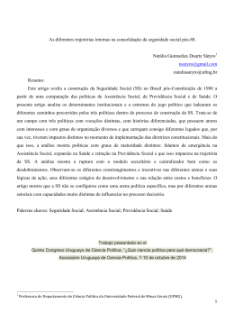 As diferentes trajet&oacute;rias internas na consolida&ccedil;&atilde;o da seguridade