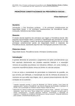 PRINC&Iacute;PIOS CONSTITUCIONAIS DA PREVID&Ecirc;NCIA