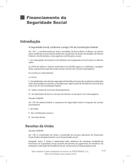 Financiamento da Seguridade Social Introdu&ccedil;&atilde;o