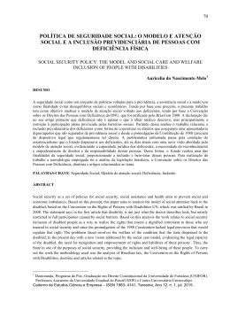 POL&Iacute;TICA DE SEGURIDADE SOCIAL: O MODELO E