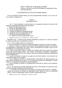 LEI N&ordm; 15.465, de 13 de janeiro de 2005