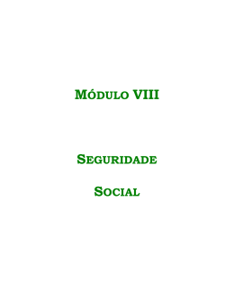 MÓDULO VIII SEGURIDADE SOCIAL