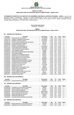 Resultado Final do Processo Seletivo Simplificado