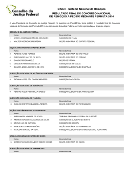 Resultado final do Concurso Nacional de Remo&ccedil;&atilde;o a Pedido