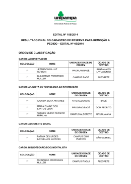 EDITAL N&ordm; 105/2014 RESULTADO FINAL DO