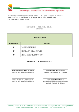 Processo Seletivo 006/2015 - Resultado Final