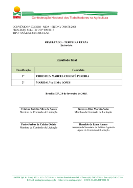 Processo Seletivo 008/2015 - Resultado Final