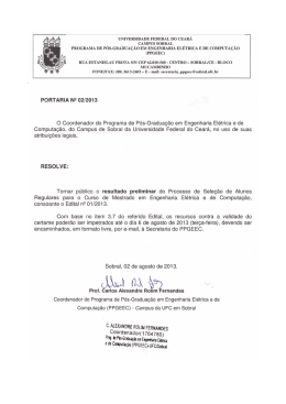 Resultado Preliminar 2013.2 - PPGEEC-UFC