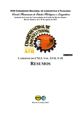 RESUMOS - CiFEFiL - C&iacute;rculo Fluminense de Estudos Filol&oacute;gicos e