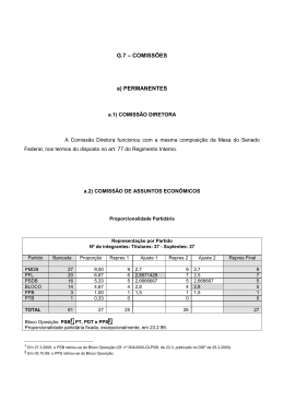 G.7 &ndash; COMISS&Otilde;ES a) PERMANENTES