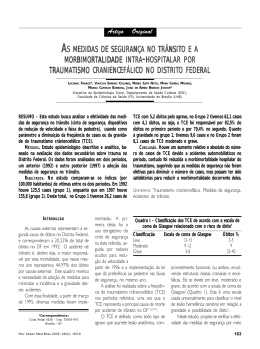 As medidas de seguran&ccedil;a no tr&acirc;nsito e a morbimortalidade intra