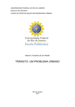 TRÂNSITO: UM PROBLEMA URBANO - PEU