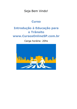 Seja Bem Vindo! Curso Introdução à Educação