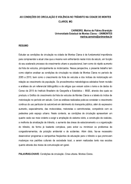 AS CONDI&Ccedil;&Otilde;ES DE CIRCULA&Ccedil;&Atilde;O E VIOL&Ecirc;NCIA NO TR&Acirc;NSITO