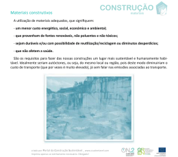 CONSTRUÇÃO_materiais - Construção Sustentável