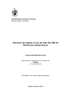 Estrutura de Capital e Ciclo de Vida das PME do