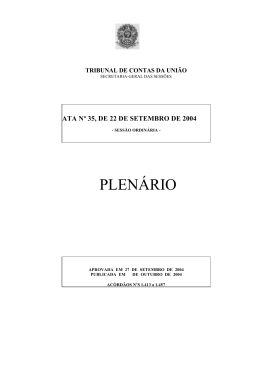 PLEN&Aacute;RIO - Tribunal de Contas da Uni&atilde;o