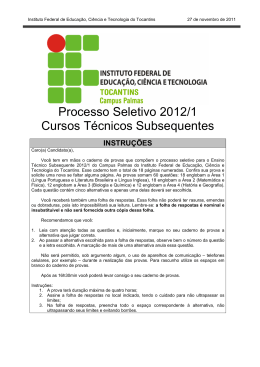 Prova - Seletivos IFTO