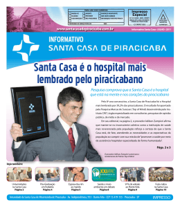Santa Casa &eacute; o hospital mais lembrado pelo piracicabano