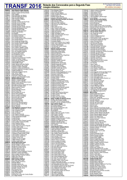 Convocados para a 2&ordf; Fase