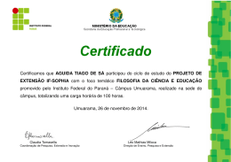 Certificado de 100 horas do Projeto IF Sophia.