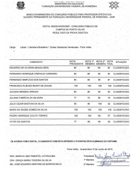 Porto Velho - Letras/Literatura Brasileira/Outras Literaturas
