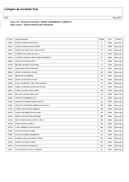 Listagem de Resultado Final