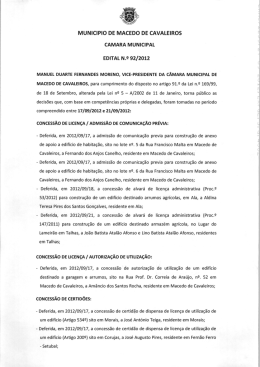 MUNICIPIO DE MACEDO DE CAVALEIROS