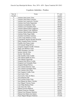Zona de Ca&ccedil;a Municipal de Santo Amaro Processo n&ordm;2842/DGRF