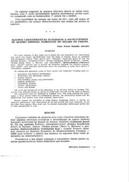 As esp&eacute;cies reagiram de maneira. diferente dentre os varies