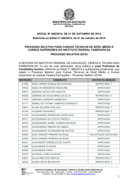 1 EDITAL N&ordm; 408/2014, DE 21 DE OUTUBRO DE 2014 Referente ao