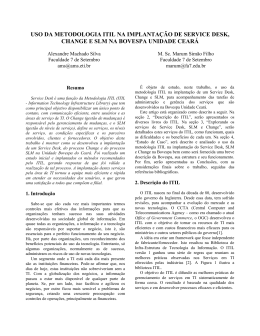 Uso da metodologia ITIL na implementa&ccedil;&atilde;o de Service Desk
