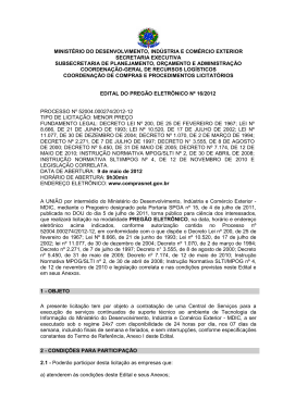 PREG&Atilde;O ELETR&Ocirc;NICO N&ordm; 16-2012 - HELP DESK