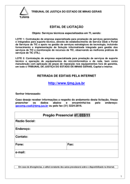 http://www.tjmg.jus.br Preg&atilde;o Presencial n&ordm;. 033/11
