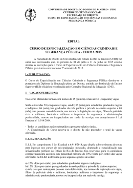 edital curso de especializa&ccedil;&atilde;o em ci&ecirc;ncias criminais e seguran&ccedil;a