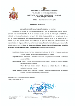 Leonel Filipe Oliveira Seixas - Instituto Superior de Ci&ecirc;ncias