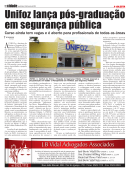Unifoz lança pós-graduação em segurança pública