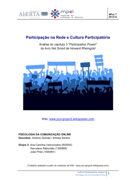 1 Participa&ccedil;&atilde;o na Rede e Cultura Participat&oacute;ria