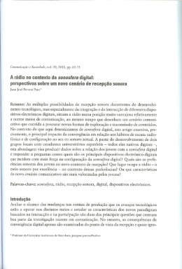 A rádio no contexto da sonosfera digital: perspectivas sobre um
