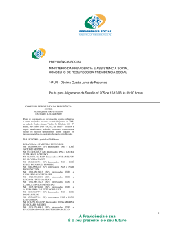 PREVID&Ecirc;NCIA SOCIAL MINIST&Eacute;RIO DA PREVID&Ecirc;NCIA E