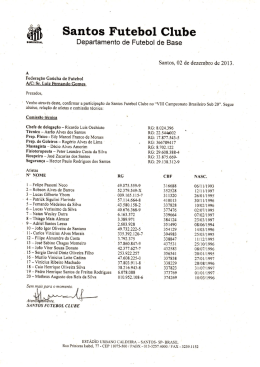 Inscri&ccedil;&atilde;o Santos - Federa&ccedil;&atilde;o Ga&uacute;cha de Futebol