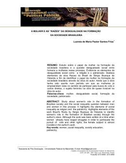 A MULHER E AS &ldquo;RA&Iacute;ZES&rdquo; DA DESIGUALDADE NA FORMA&Ccedil;&Atilde;O