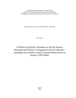 A Pol&iacute;tica de Direitos Humanos no Rio de Janeiro