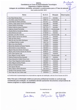 EDITAL Candidatura ao Curso de Especialização