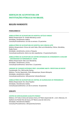 servi&ccedil;os de acupuntura em institui&ccedil;&otilde;es p&uacute;blicas no brasil regi&atilde;o