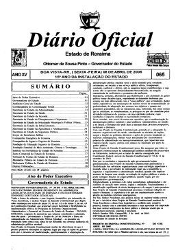 SUM&Aacute;RIO - Imprensa Oficial do Estado de Roraima