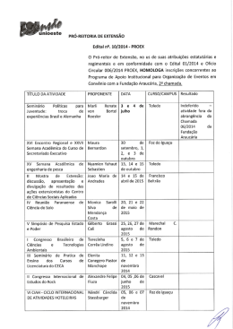 PR&Oacute;-REITORIA DE EXTENS&Atilde;O Edital ng. 10/2014