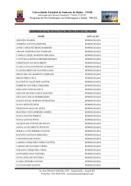 Homologa&ccedil;&atilde;o das inscri&ccedil;&otilde;es da sele&ccedil;&atilde;o do Mestrado em