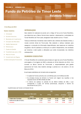 Fundo do Petr&oacute;leo de Timor Leste - Banco Central de Timor