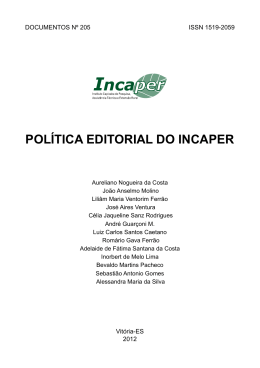POLÍTICA EDITORIAL DO INCAPER